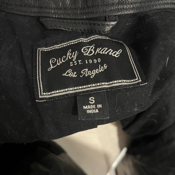 Lucky Brand Black Leather and‎ Suede  Moto Jacket Small - Picture 6 of 6